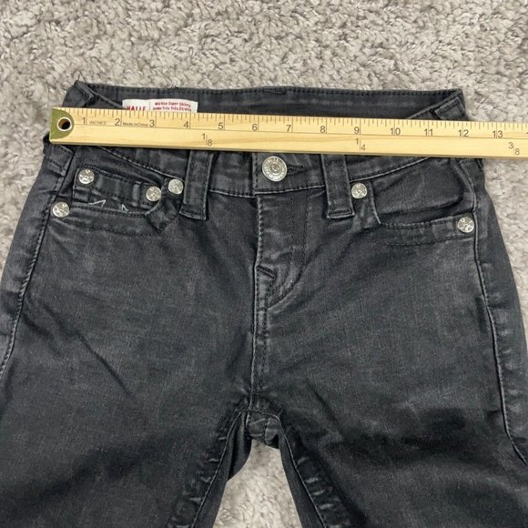 True Religion Halle Jeans Womens Sz 26 (Actual 24x23) Black Skinny Stretch Denim - Picture 10 of 14